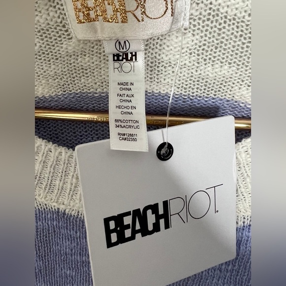 New Beach Riot Ava Sweater/Swim Cover Up in Sweet Lavender Stripe size Medium - Picture 4 of 5